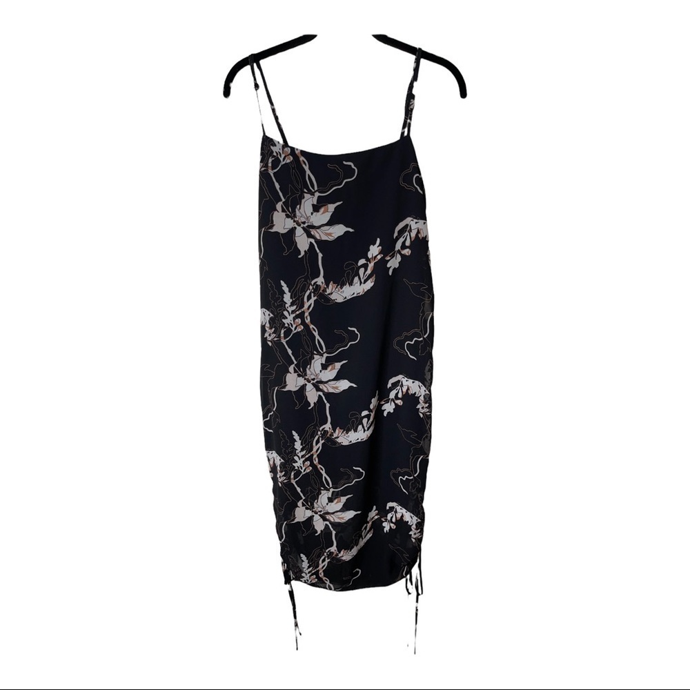Shona Joy Black Floral Midi Dress with White Floral Print - Picture 10 of 16